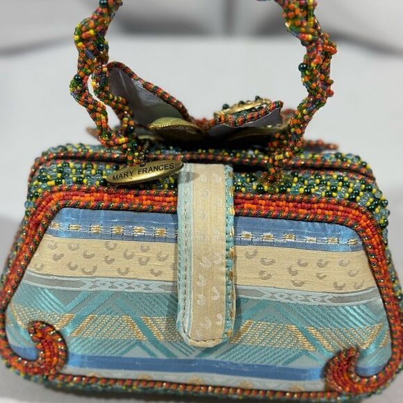 Mary Francis Jewels, Beaded, Embellished Coral Springs Handbag w/ tag - Picture 7 of 9